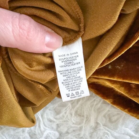 1.State Gold Crush Velvet Midi Slip Dress | Size M - Picture 7 of 10